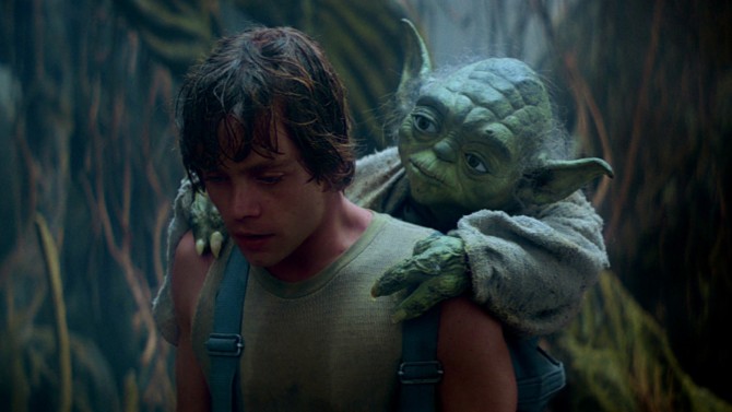  Luke e Yoda em Star Wars: Episódio V – O Império Contra-Ataca (1980)