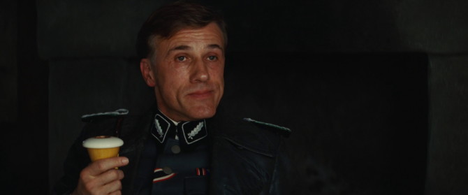 Christoph Waltz como o Coronel Hans Landa em Bastardos Inglórios