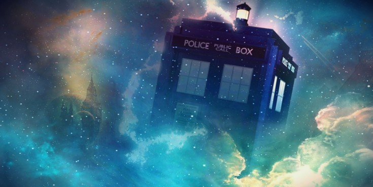 The-police-Box-TARDIS-from-Doctor-Who-in-space