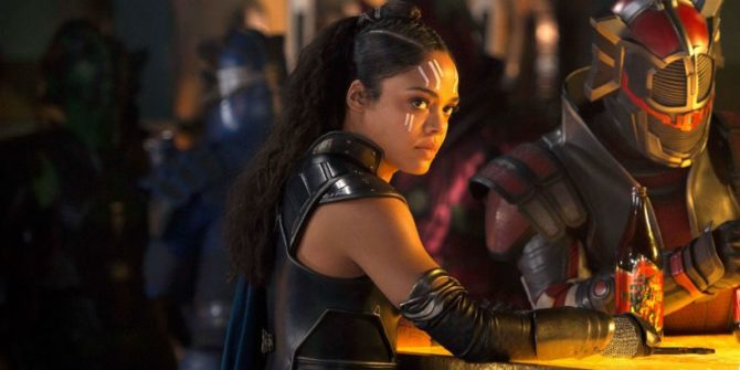 Tessa Thompson como Valkyrie em Thor: Ragnarok.