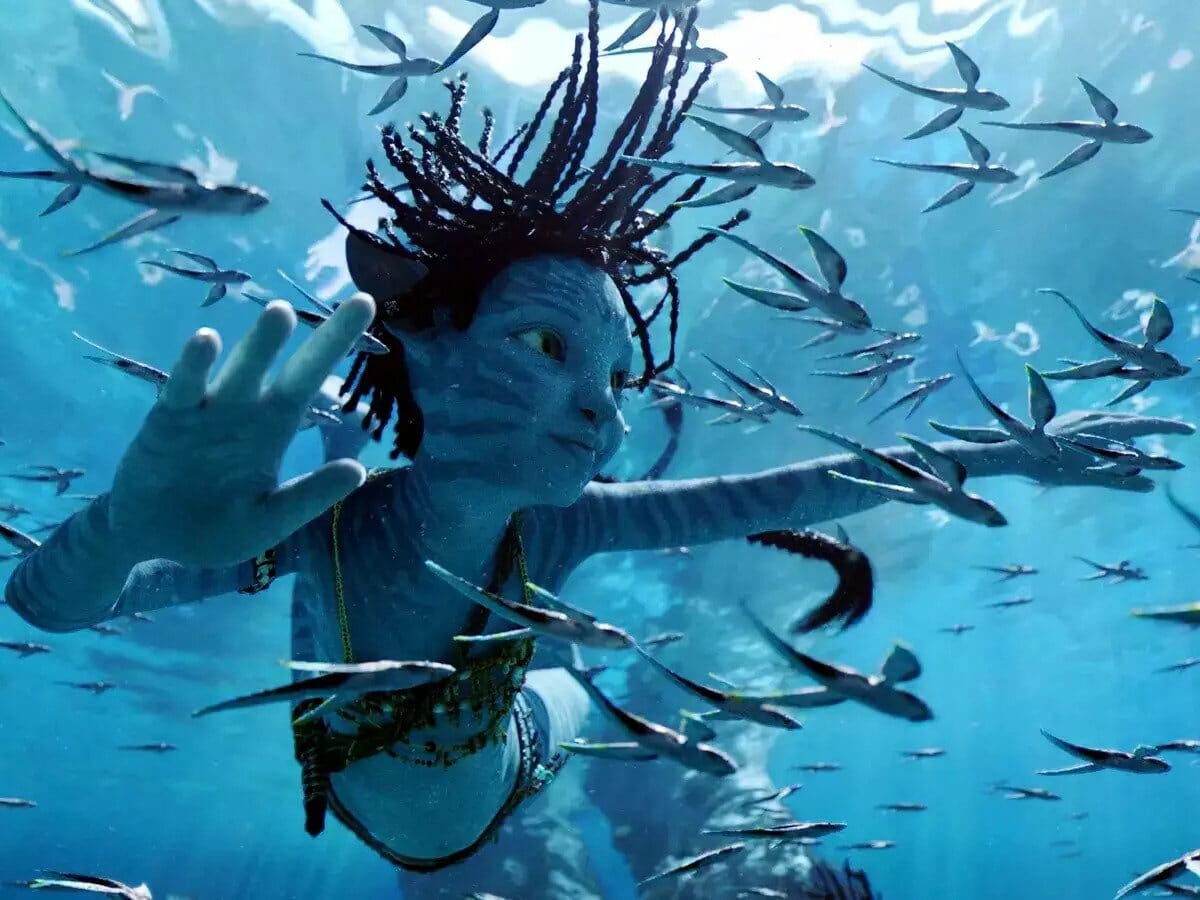 Avatar: O Caminho da Água está em cartaz nos cinemas.