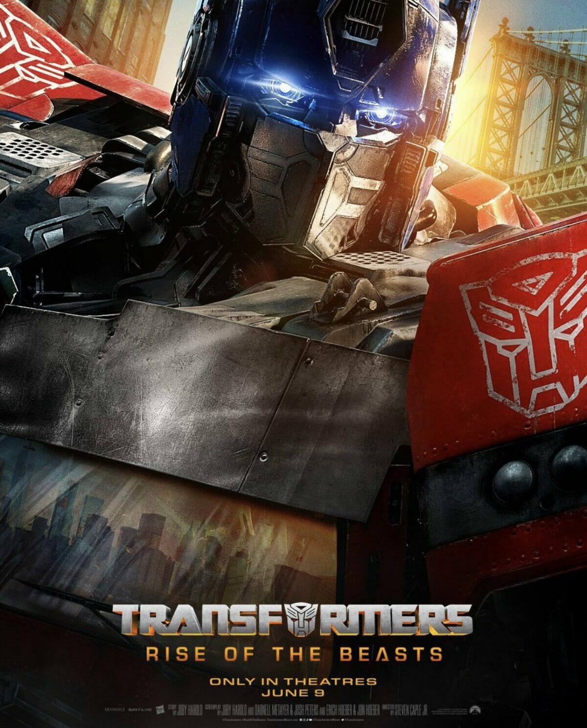 Optimus Prime em cartaz de Transformers: O Despertar das Feras