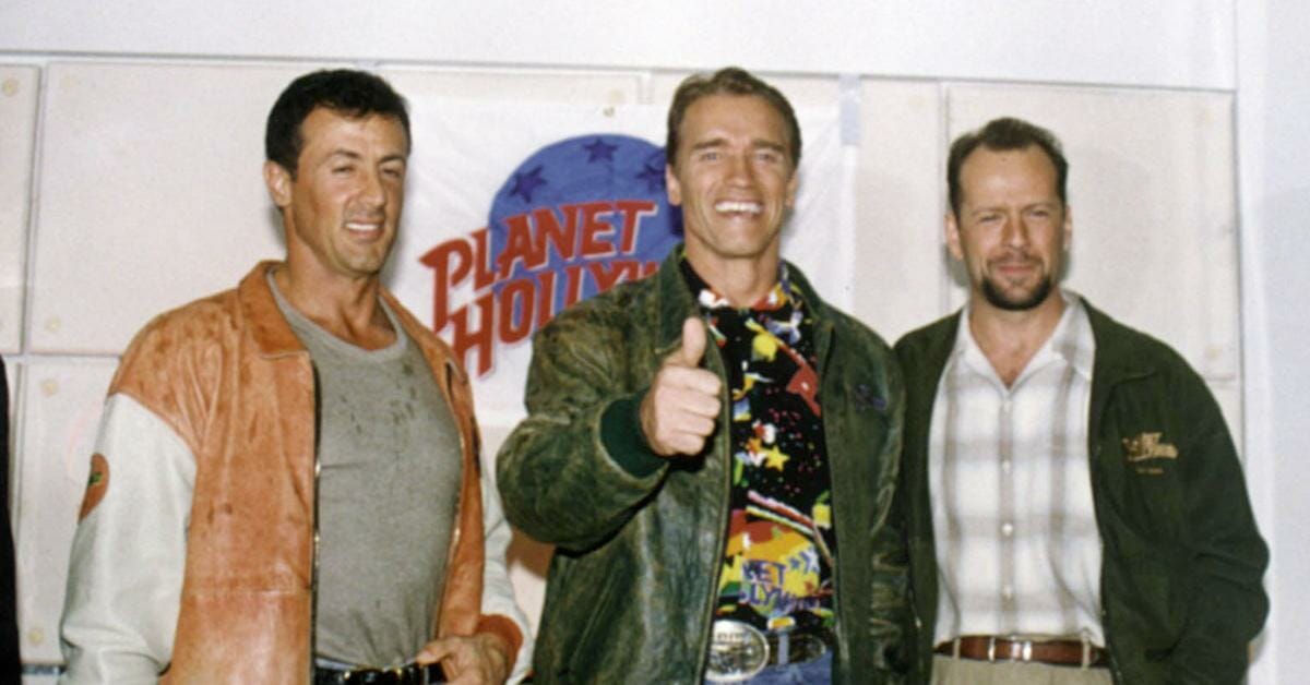 Sylvester Stallone, Arnold Schwarzenegger e Bruce Willis