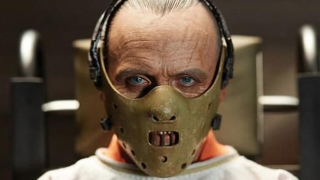 Anthony Hopkins como Hannibal Lecter em O Silêncio dos Inocentes.