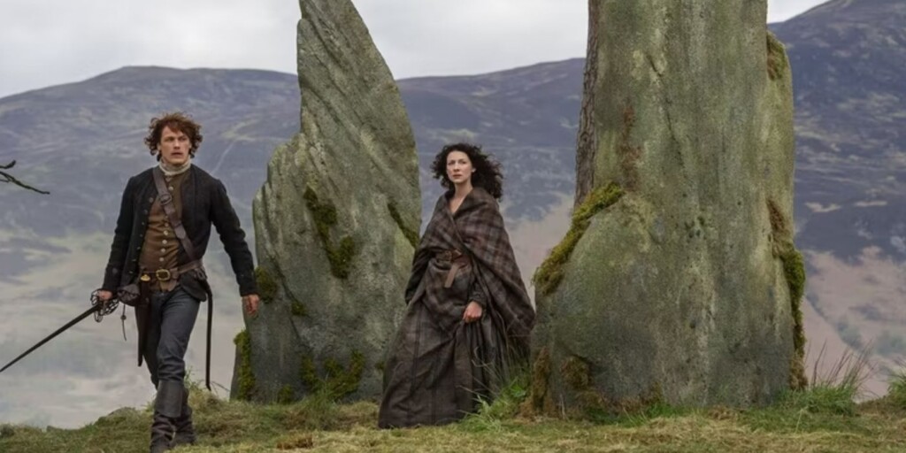 Jamie e Claire em Outlander
