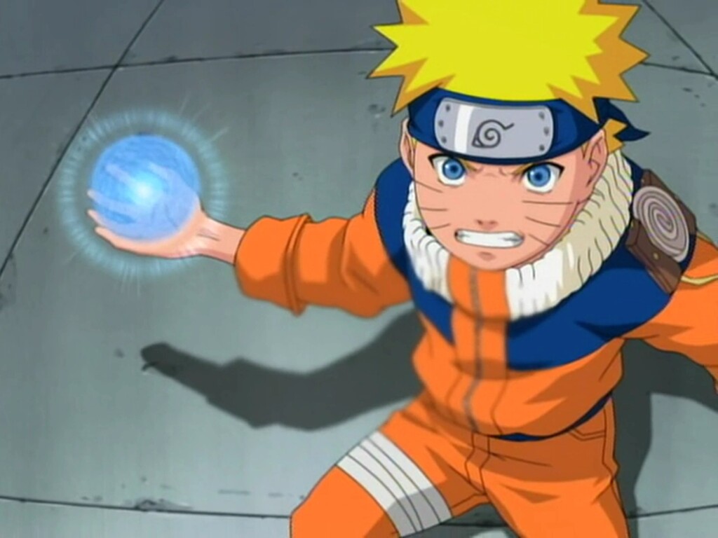 Naruto preparando um Rasengan