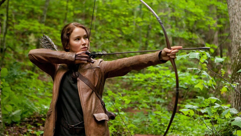 Jennifer Lawrence como Katniss Everdeen em Jogos Vorazes