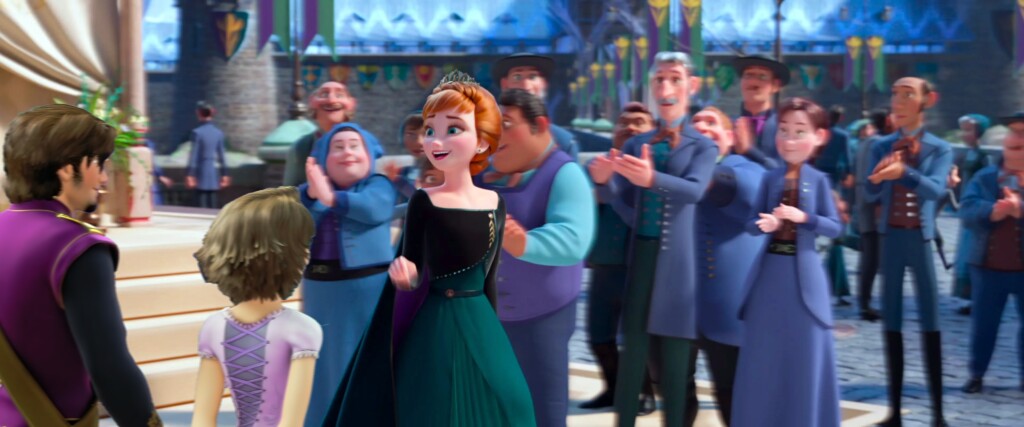 Rapunzel e Flynn em Frozen (à esquerda)