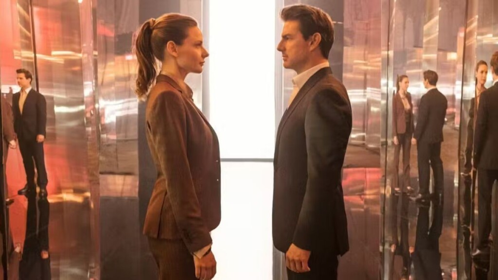 Rebecca Ferguson e Tom Cruise em Missão Impossível