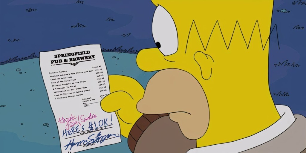 Gorjeta de Homer em Os Simpsons