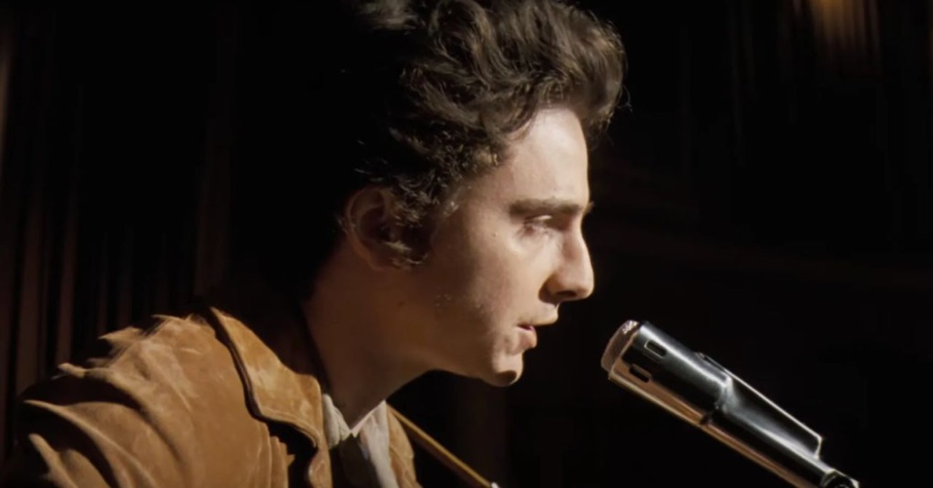 Timothée Chalamet em A Complete Unknown