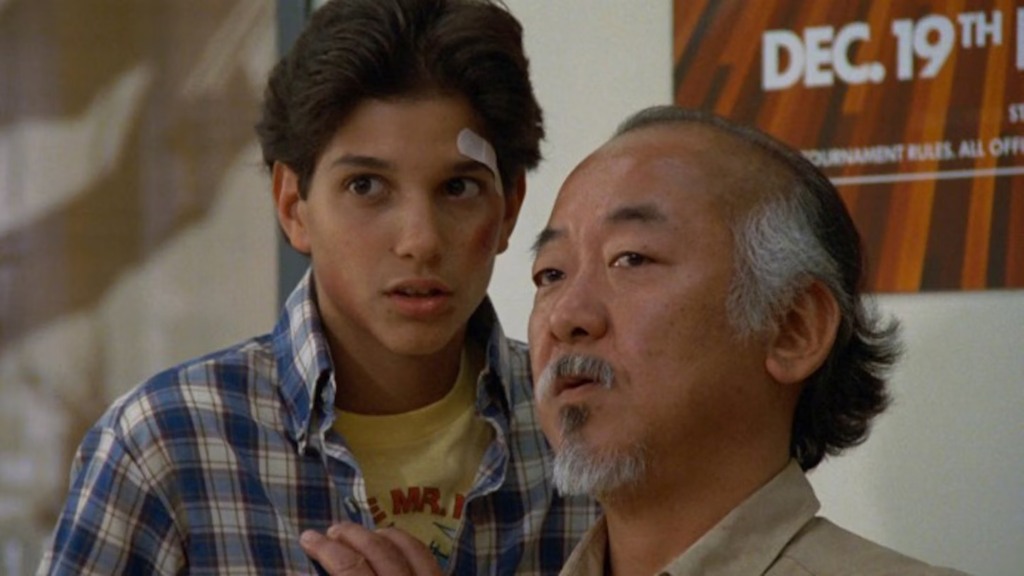 Ralph Macchio e Pat Morita em Karate Kid